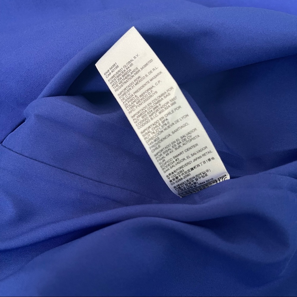 # Forever 21 Contemporary Asymmetrical Sleeveless Blue Short Dress New With Tag - Picture 11 of 15